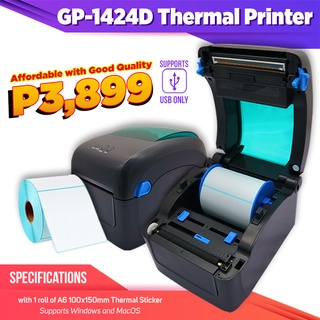 Promo Package Thermal Barcode Printer GP-1424D + Free 1 roll 100x150mm A6 Thermal Sticker