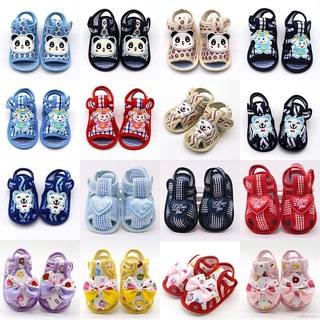 Baby Boy Girl Floral Shoes Infant Toddler Prewalkers Shoes Summer Outdoor Cartoon Pattern Soft Sole