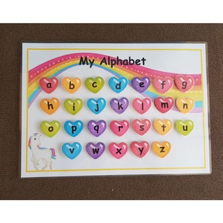 ALPHABET MATCHING UPPER AND LOWERCASE LAMINATED WITH VELCRO