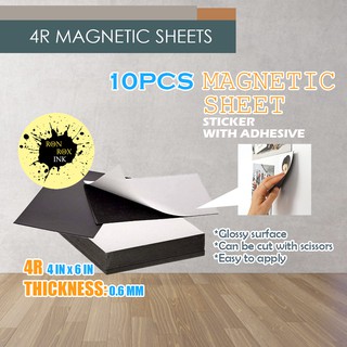 10 pcs Magnetic Sheet 4R Size 4 x 6 Inches with Adhesive DIY Ref Magnet