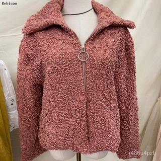 Curly Lamb Faux Fur Jacket Coat Women Turn Down Collar Furry Fake Fur Jacket for Women Winter Warm F (1)