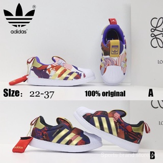 * Ready Stock * one-step baby shoes kids shoes Adidas boys and girls same style shoes kids casual sports shoes baby baby easy to wear shoes kids soft shoes all match shoes