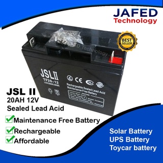 20AH 12V JSL II Sealed Lead Acid Rechargeable UPS Battery / Solar Battery / Toycar Battery