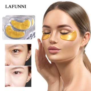 LAFUNNI 1Pair Crystal Collagen Anti-Wrinkle Gold Eye Mask Anti Aging Moisturizing Eye Care Gel Eye Patches Anti Eye Bags Dark Circles