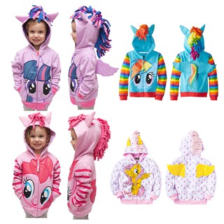 Toddler Baby Kid Girl Jacket Little Pony Hooded Coat Outerwear Cosplay Costume