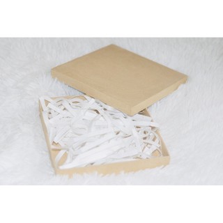 6 x 6 x 1 inches Kraft/ Colored Boxes with White Shredded Paper Fillers (2)