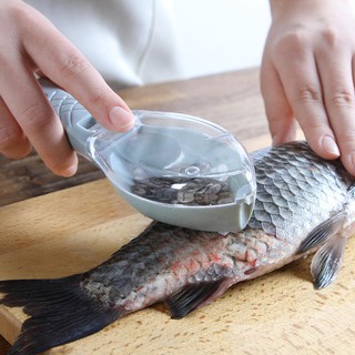 Fish scale Scraper Manual Fish Scaler Skin Cleaning Scraper with Storage Box Cover Kitchen Tool