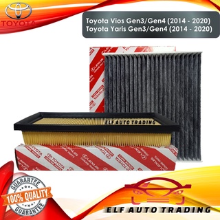 Combo Engine Air Filter and Charcoal Cabin Filter for Toyota Vios , Yaris Gen3/Gen4 (2014 - 2020)