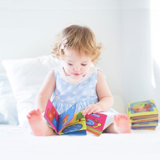 [Ready Stock]◑8pcs Soft Cloth Book Baby Bed Story Book Infant Educational Toys