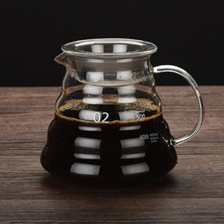 [Ready COD] Heat Resistant Glass Hand Drip Coffee Pot Server 250/360/600/800ml