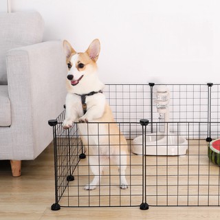 DIY Dog Cage Pet Cage Dog Fence Stackable Pet Cat Rabbit Cage Pet Metal Wire Kennel Extendable Panel