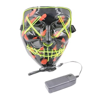 Cosplay the Up Wire Purge Mask Costume Halloween Light Scary Led Fluorescent goujhlokfe