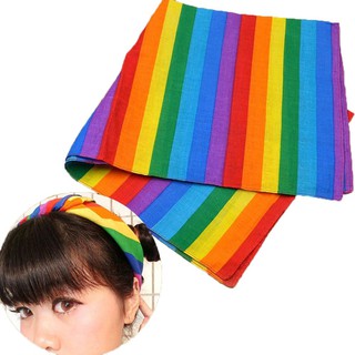 Bandanas Sports Headscarf Rainbow Coloured Square Scarf Yoga Headband (4)