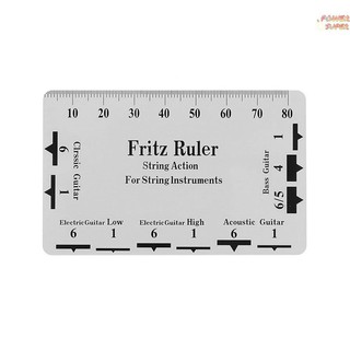 PSUPER Guitar String Action Gauge String Pitch Ruler Card Luthier Tool Ruler Guitar Measuring Tool for Classical Electric Acoustic Guitar Bass