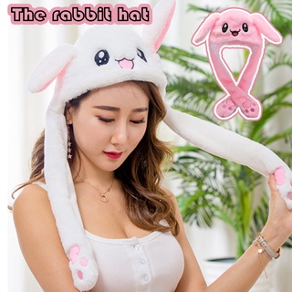 Cute Bunny Balloon Cap Long Rabbit Ears Plush Hat Christmas Gift Soft Sweet Fun Moving Ears Hat
