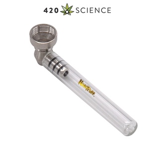 420 Science&HONEYPUFF Full Transparent Metal Glass Tube with Metal Bowl Head