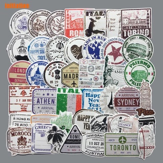 initiation> 60Pcs/Lot Retro Traveling Boarding Pass Air Tickets Creative Suitcase Stickers