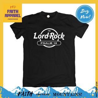 Faith Apparel The Lord Is My Rock Gospel Bible Christian Verse Statement Tshirt (FA1054) - Black