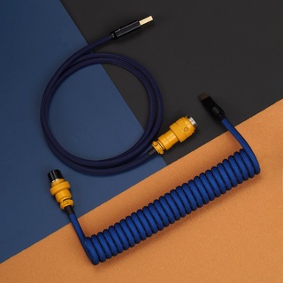 KBDFANS BLUE AND PURPLE HANDMADE CUSTOM MECHANICAL KEYBOARD USB-C CABLE (3)
