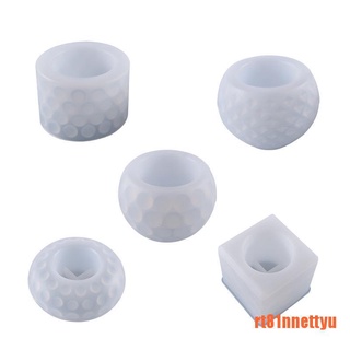 【NNET】DIY Crystal Epoxy Resin Mold Round Candle Holder Storage Box Silicone (5)
