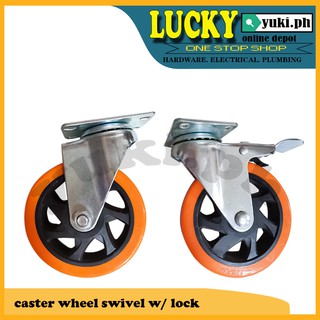 Caster Wheel Fixed / Caster Wheel Swivel (With Lock & Without Lock) Orange Sold per Piece