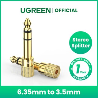 UGREEN 3.5mm to 6.35mm Stereo Aux Jack Headphone Adapter, Gold-Plated 3.5mm 1/8 inch To 6.35mm 1/4 inch Female to Male Audio Plug Adaptor