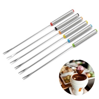 Fondue Chocolate Cheese Melting Stainless Skewer-2pcs