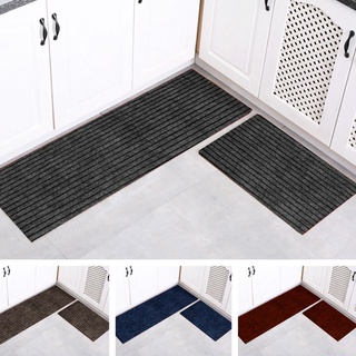 Stripes Design Kitchen Mat 2-piece Set Non-Slip Rug Non Skid Backing Floor-mat Doorway Bathroom