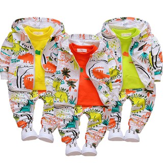 Fashion Spring And Autumn Children's Suit Wear Boy Clothes Set Girl Baby Cartoon Jacket T-Shirt Pant