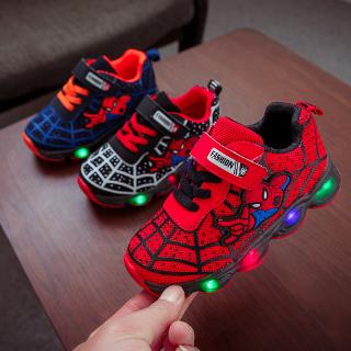 COD Size 21-36 Kids LED Spiderman Shoe Korean Style Sneakers (1)