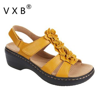 Sandal girlSummer New Women Sandals Fashion Ladies Solid Color Peep Toe Hook Loop Wedge Flower Shoes
