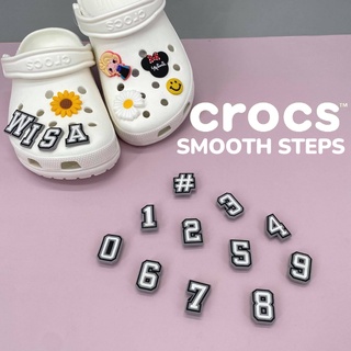 shoes CROCS JIBBITZ CHARM BLACK AND WHITE NUMBERS DESIGNS CUTE CROCS CLOGS INDIVIDUAL CHARMS ACCESSO
