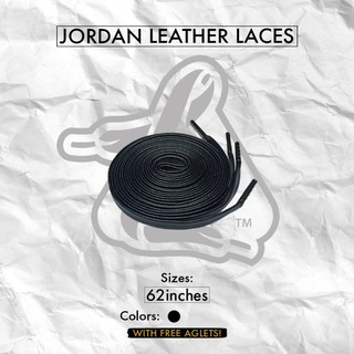 LAZE.PH Jordan leather shoe laces w/ BLACK aglets (62inches)