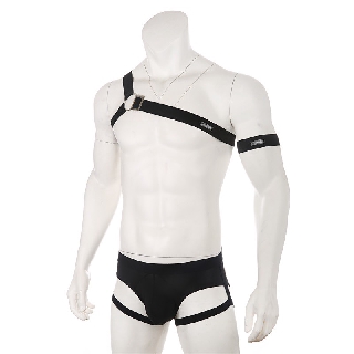 Men Underwear Suit Body Chest Harness Shoulder Strap + Armband
