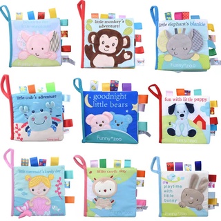 3 pcs Set Infant Baby Soft Cloth Book Rustle Sound Kid's Early Education Books