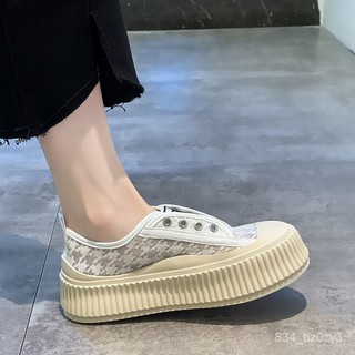A Thick Canvas Shoes for Women2021New Fashionable All-Match Street Shooting Students' Platform Casua