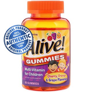[SALE] Nature's Way, Alive! Gummies, Multi-Vitamin for Children, Cherry, Orange & Grape, 60 Gummies