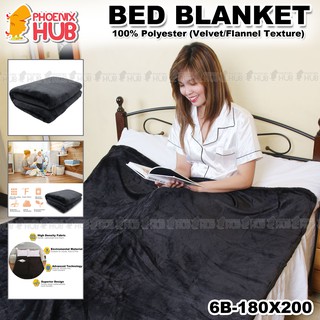 Phoenix Hub 6B-180x200 Queen Size Cotton Blanket Kumot Soft Double Size (180cm*200cm) Made in Korea