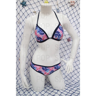 LWXTS COD Korean Two Piece Swimsuit Women Bikini Padded Leaf Print TwoPiece Swimwear New Fashion Sex