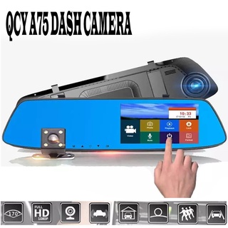 ❄Qcy A75 Touch Screen Dash Cam Dual Lens Rearview Mirror Car Camera Full HD 1080P Automotive DVR wit