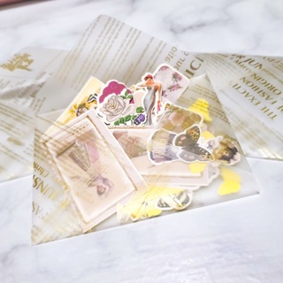Transluscent Envelope Gold Newspaper transparent for packaging and invitation