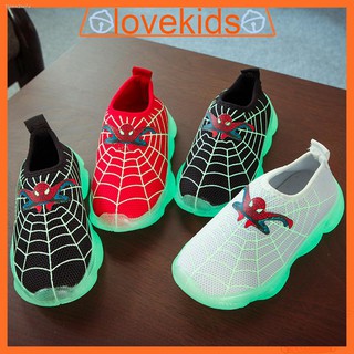 Low price✧○LOK477 Kids Shoes Anti-Slip LED Cartoon Sneakers Soft Soled Walking Shoes First Walkers