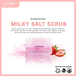 1 Jar of Garnishee Milky Salt Scrub| Strawberry Salt Scrub| Skin lighten & Whitening | 100% Orginal