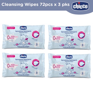 Chicco Cleansing Wipes 72pcs - Pack of 4