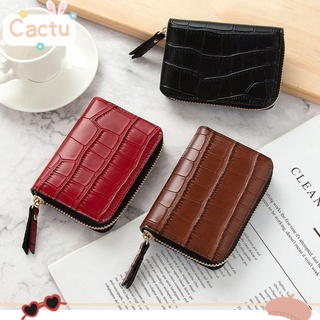 CACTU Pu Leather Credit Card Coin Purse Credit/id/bank Card Holder Card Holder Women Slim Business Zipper Case Wallet Bag/Multicolor