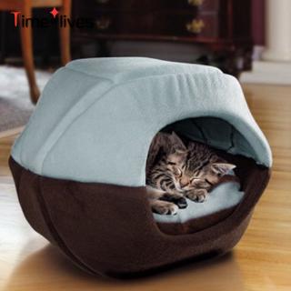 Winter Cat Dog Bed House Foldable Soft Warm Animal Puppy Cave Sleeping Mat Pad Nest Kennel Pet Suppl