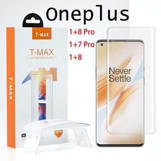 UV T-Max TMAX Tempered Glass OnePlus 9 8 7 7T Pro Full Glue Transparent Screen Protector (1)