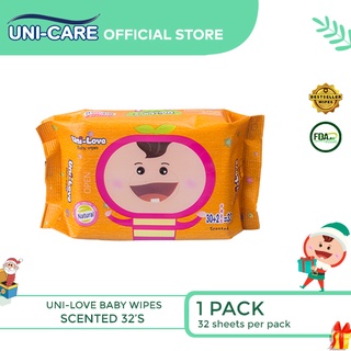 UniLove Powder Scent Baby Wipes 32's Pack of 1