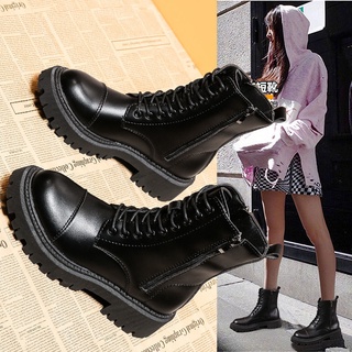 [COD] Martin boots female British style 2021 new thick-soled black short boots spring and autumn single boots summer thin locomotive short boots