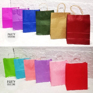 Plain color Paper Bag Lootbag Medium (1 color per pack of 12 pcs) for Birthday Giveaways Gifts
